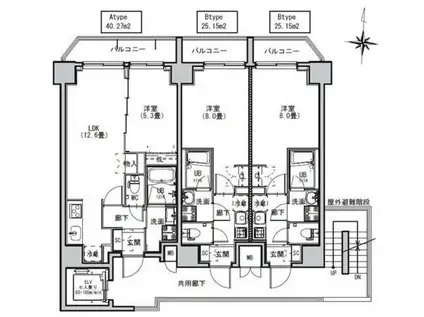 S-RESIDENCE両国AVENUE(1LDK/9階)の間取り写真