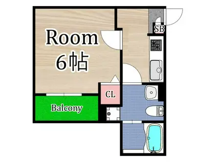 CRASTINE新森(1K/3階)の間取り写真