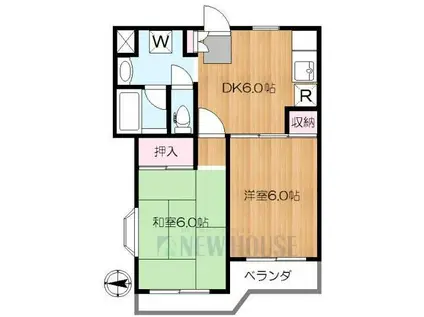 チェリーブラッサム(2DK/3階)の間取り写真