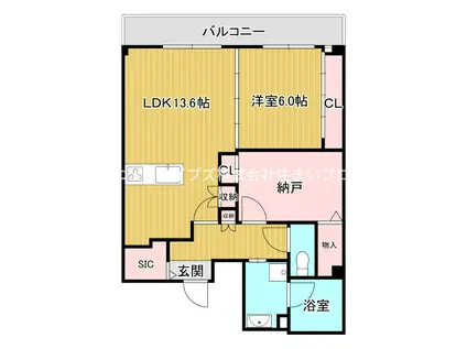 リュクスショーエイネヤガワミドリマチLUXESHOEINEYAGAW(1SLDK/7階)の間取り写真