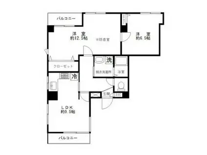 石塚マンション(2LDK/6階)の間取り写真