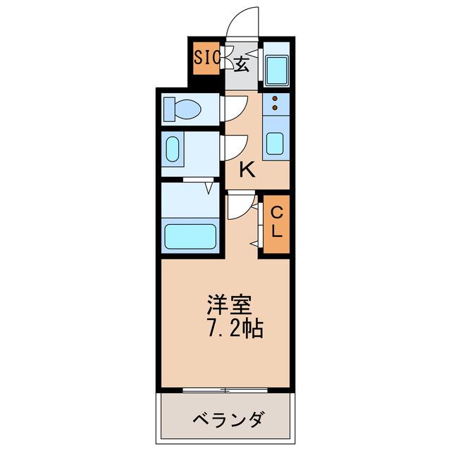 エスリード ザ・レガリア新栄PREMIER(1K/8階)の間取り写真