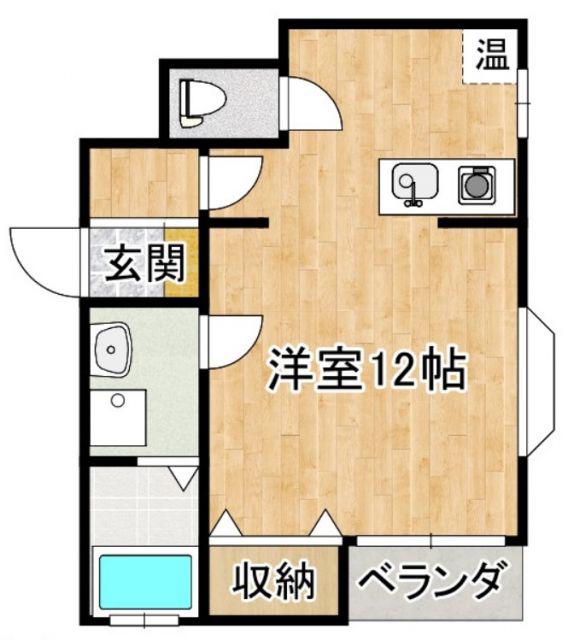 アンジュ(ワンルーム/2階)の間取り写真