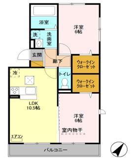 CHコート(2LDK/1階)の間取り写真