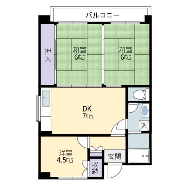 ラフェスタ嫁島(3DK/3階)の間取り写真