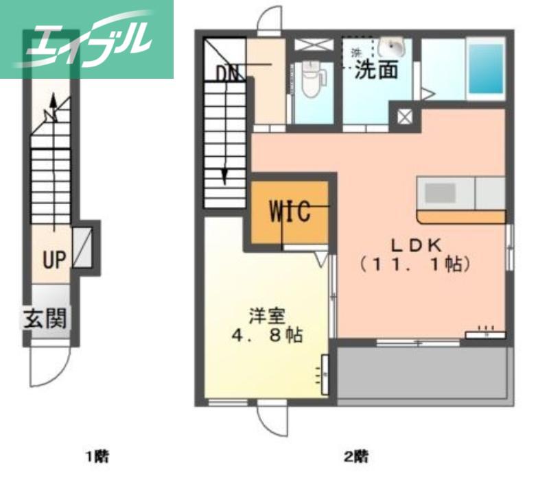 ベルコート(1LDK/2階)の間取り写真