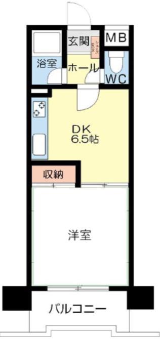 富士プラザII中央(1DK/11階)の間取り写真