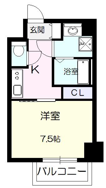 LA DOUCEUR江坂II(1K/5階)の間取り写真