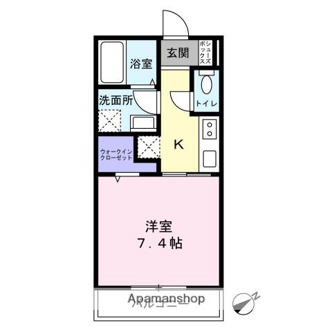 ヌック青葉台(1K/1階)の間取り写真