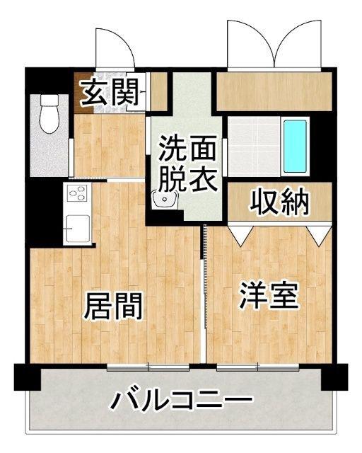 型有料老人ホームすずらん(1DK/2階)の間取り写真