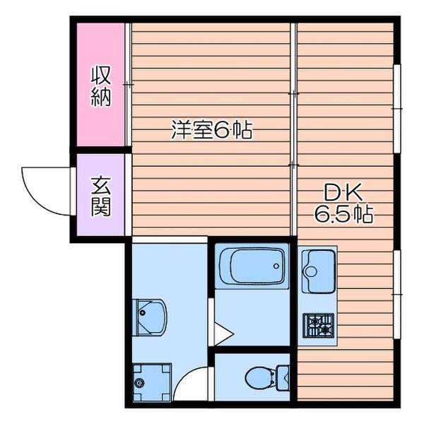 ぺディハイツ塚口(1DK/1階)の間取り写真