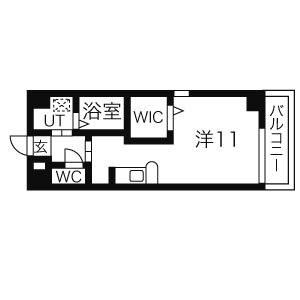 カルティエ アラタマ(ワンルーム/8階)の間取り写真