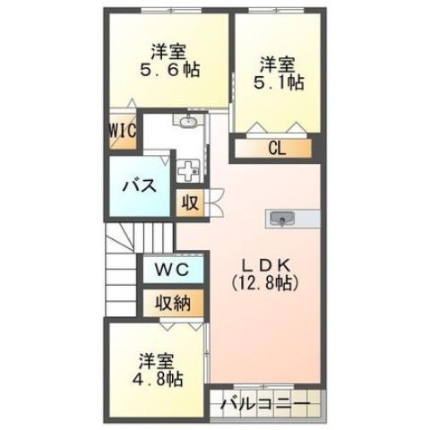 A・DREAM(3LDK/2階)の間取り写真
