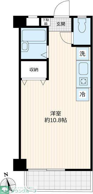 アビタシオン玉川(ワンルーム/2階)の間取り写真
