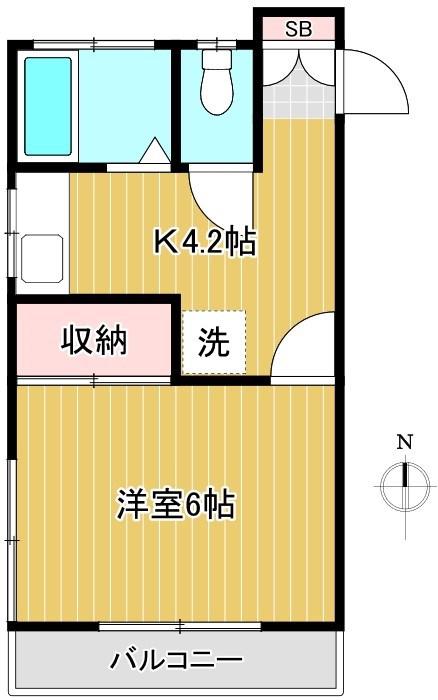碧水アパート(1K/1階)の間取り写真