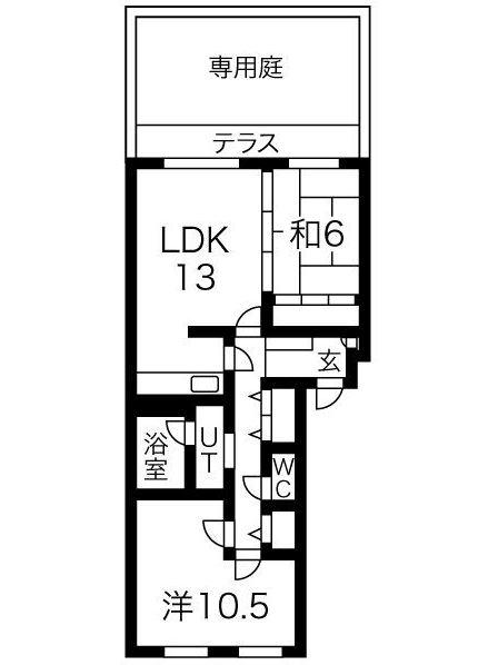 平岸ハウス(2LDK/1階)の間取り写真