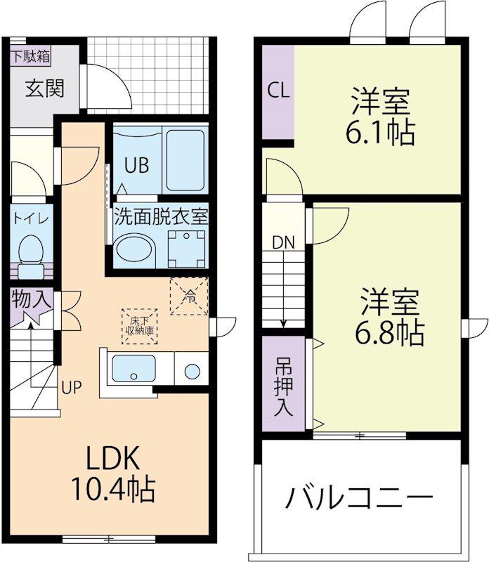 LA POIREA(2LDK/1階)の間取り写真