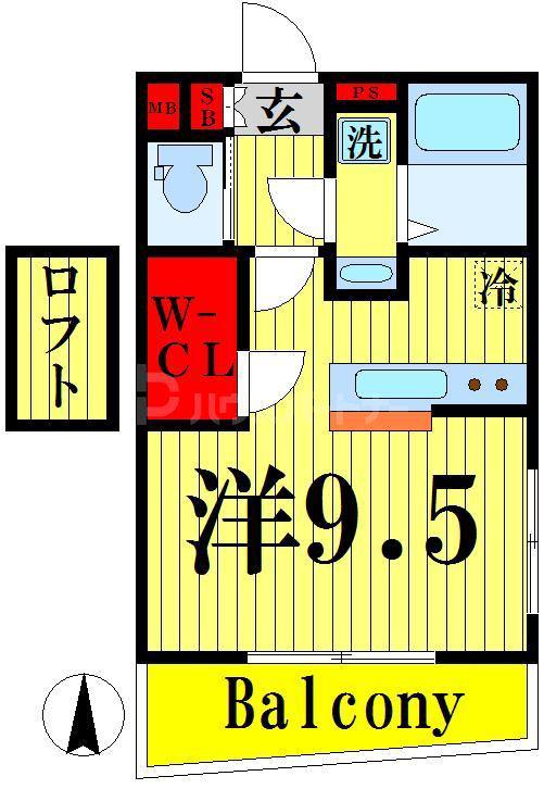 MAISON DE とまと(ワンルーム/4階)の間取り写真