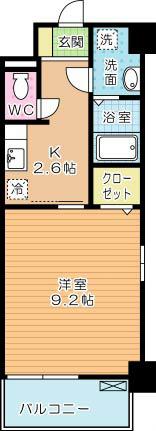 プランドール(1K/9階)の間取り写真