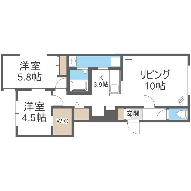 MKガーデン澄川(2LDK/4階)の間取り写真
