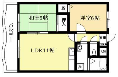 メゾン・森下パーク(2LDK/2階)の間取り写真