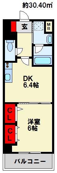 COMFORT SQUARE・LUXE(1DK/5階)の間取り写真