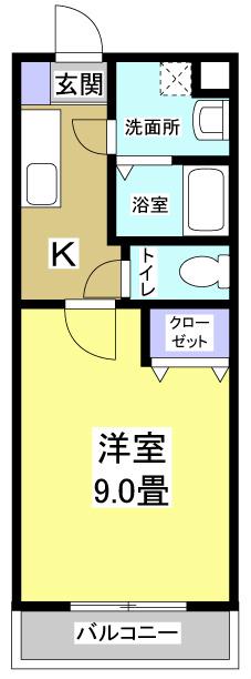 PROCEED(1K/1階)の間取り写真
