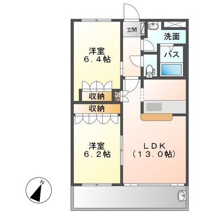 DUE ACERO.K II(2LDK/2階)の間取り写真