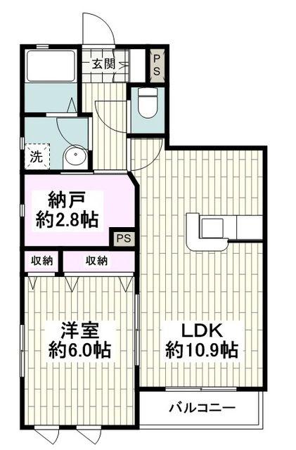 ヘーベルメゾン桜小路(1SLDK/1階)の間取り写真