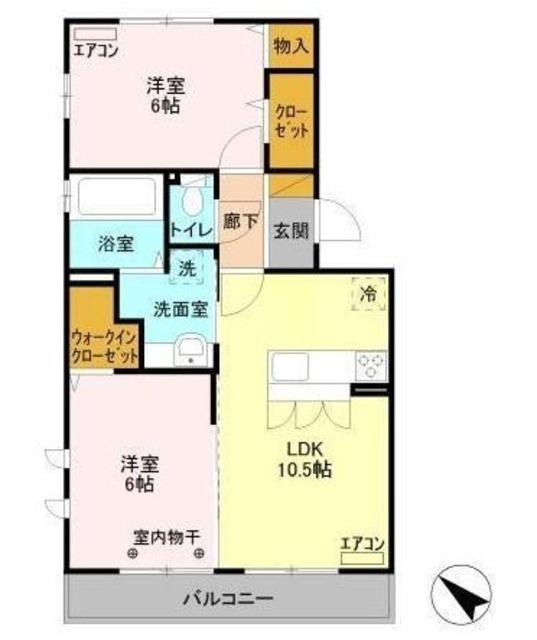 シャルマンドミール(2LDK/3階)の間取り写真