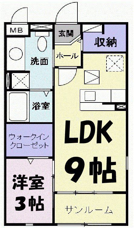ラ・プリマベーラ越谷 Ⅱ(1LDK/1階)の間取り写真