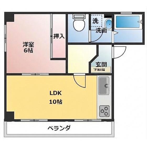 コーポFUJIMI(1LDK/1階)の間取り写真