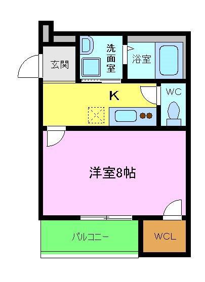 AKAHATA LA CITTA(1K/2階)の間取り写真