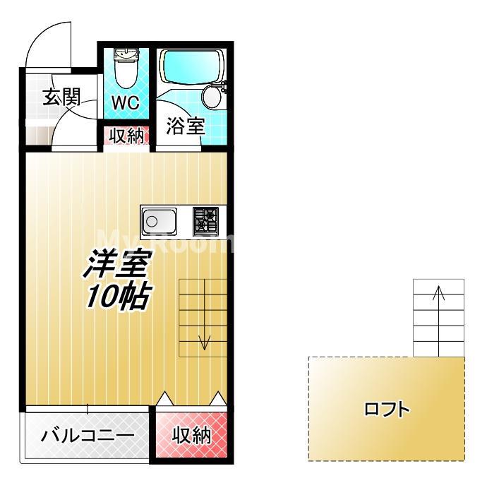 エクラ平野(ワンルーム/3階)の間取り写真