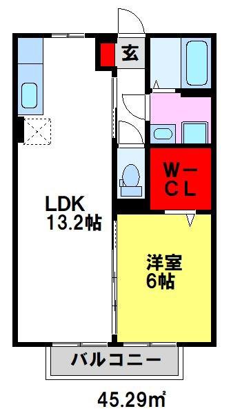 メゾンルーチェ(1LDK/2階)の間取り写真