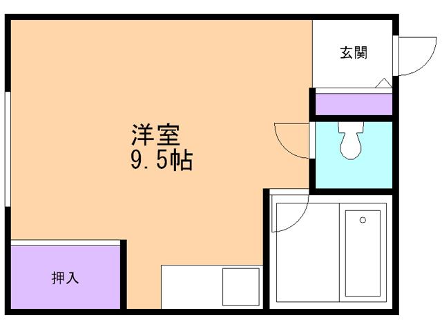 FUGA登別(ワンルーム/2階)の間取り写真