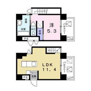 ホワイトブロッサム(1LDK/5階)の間取り写真
