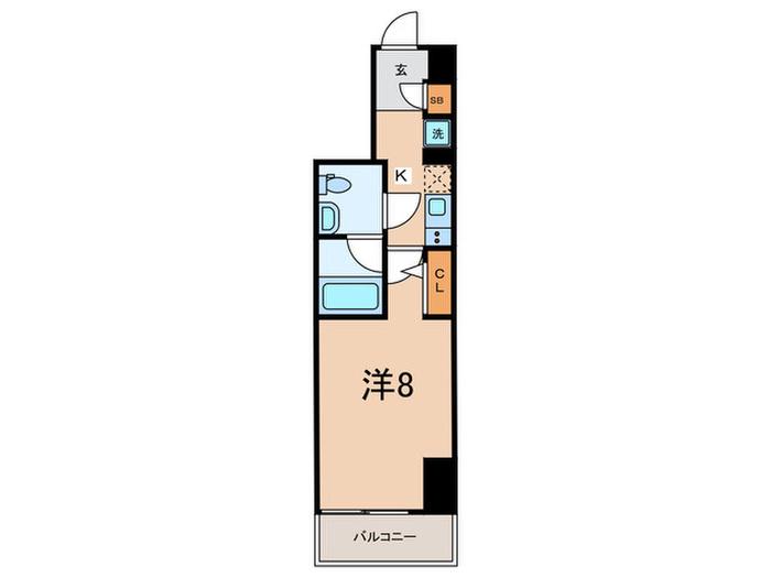 RELUXIA品川中延(1K/4階)の間取り写真