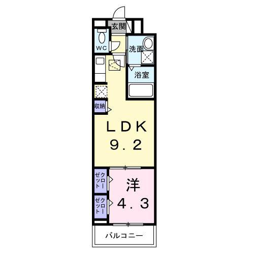 リッシュ メゾン(1LDK/2階)の間取り写真
