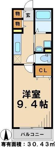 アヴニールK(1K/1階)の間取り写真
