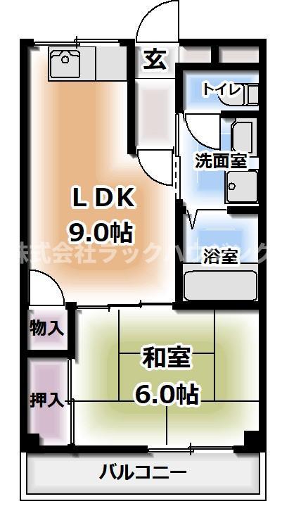 ルミエールハイツ守口(1LDK/4階)の間取り写真