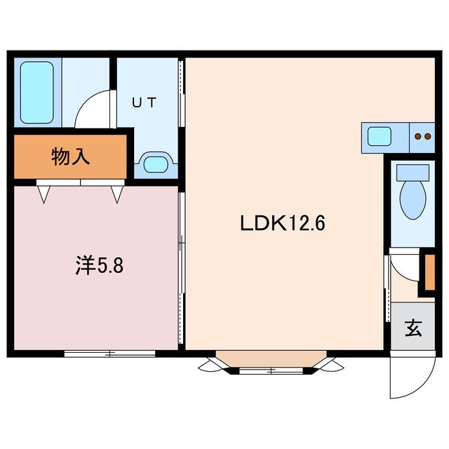 ロイヤルコートTAIGA(1LDK/1階)の間取り写真