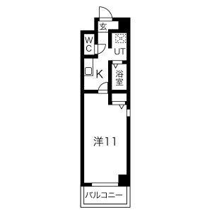 エントピア錦(1K/1階)の間取り写真