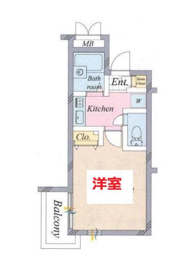 サンテミリオン品川(1K/4階)の間取り写真
