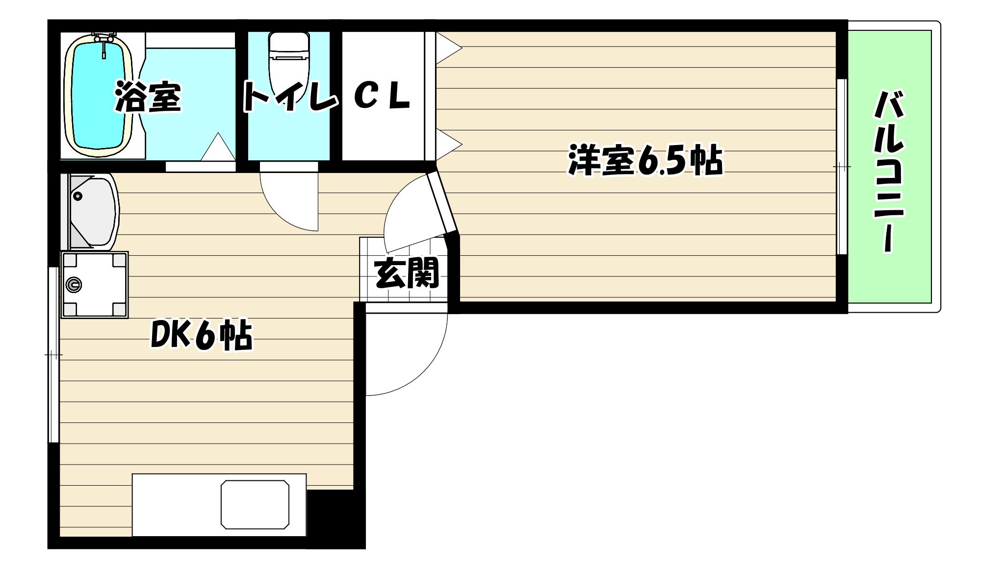 エトワール高浜(1DK/3階)の間取り写真
