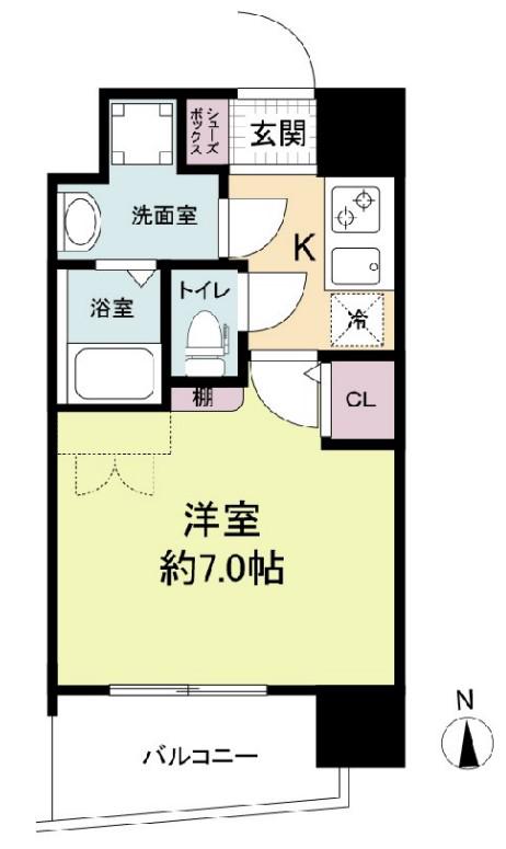 アドバンス難波ラシュレ(1K/13階)の間取り写真
