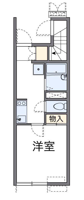 新座ブルー(1K/1階)の間取り写真