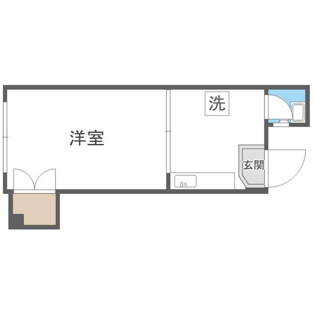 アルテハイム井尻B(1K/1階)の間取り写真