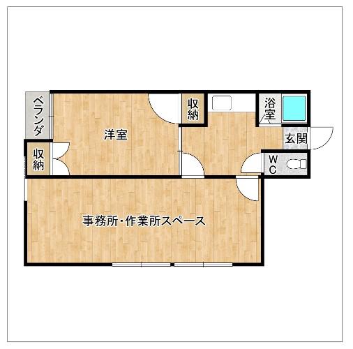 五条ハイツ(1LDK/1階)の間取り写真