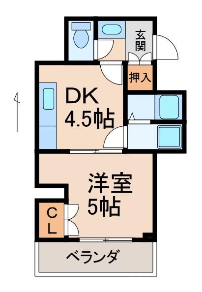 フューチャー本町(1DK/6階)の間取り写真